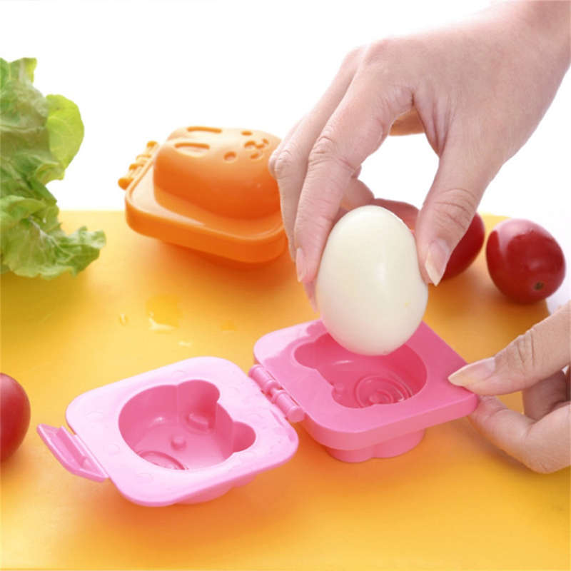 KCASA KC-SM02 2 Pcs/Set Cartoon Bear Rabbit Boiled Egg Rice Mold DIY Bento Sushi Mold Maker Tools