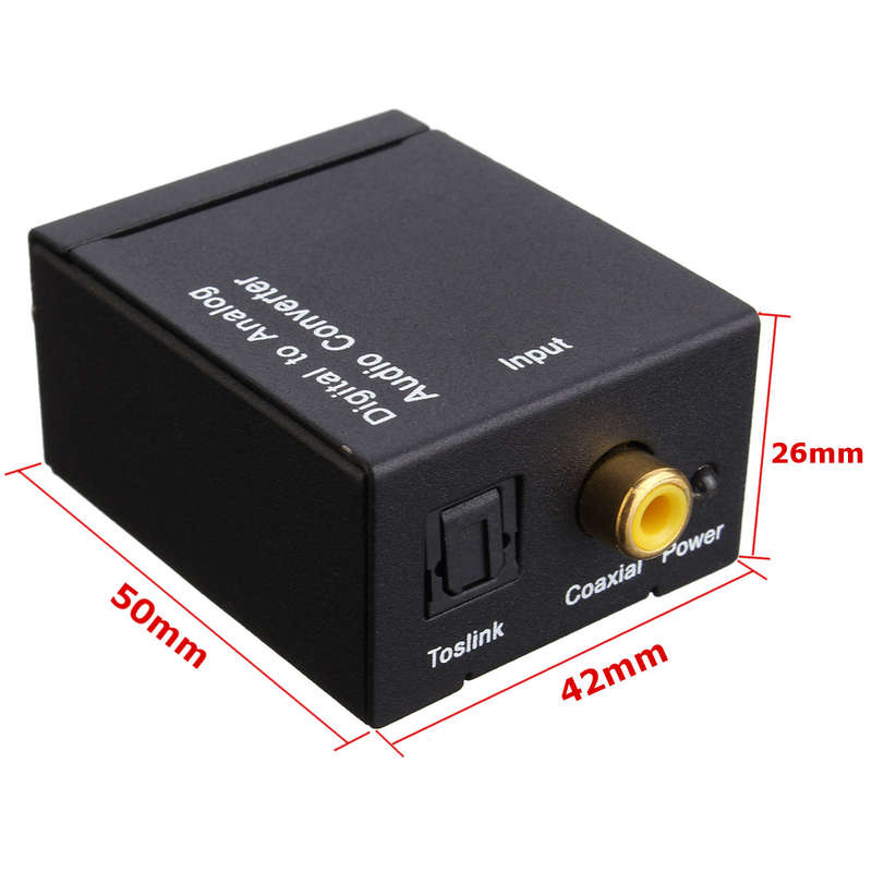 Digital Optical Coax Coaxial Toslink to Analog Audio Converter Adapter RCA L/R