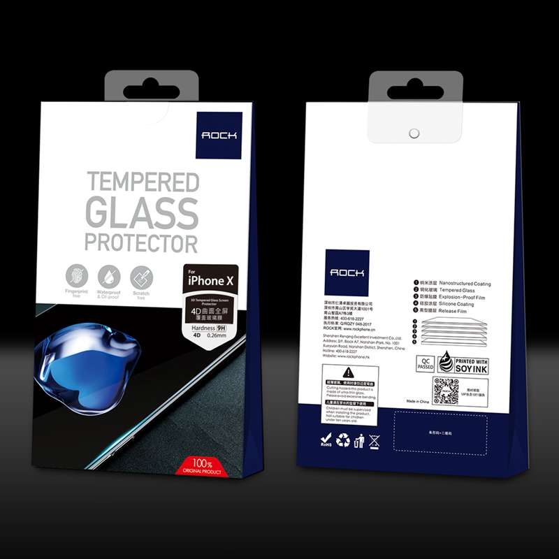 Rock 0.26mm Anti Blue Light 4D Curved Edge Tempered Glass Screen Protector For iPhone X