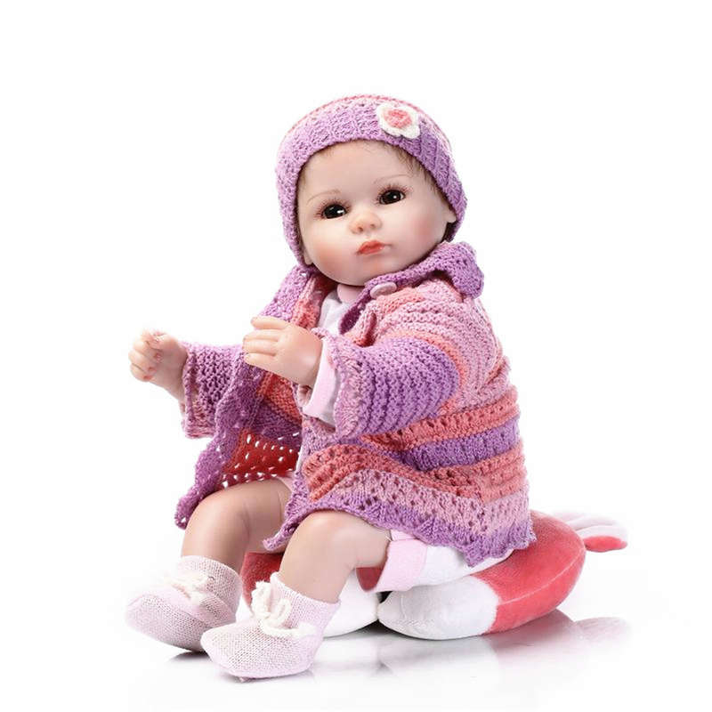 NPK 16 Inch 42cm Reborn Baby Soft Silicone Doll Handmade Lifelike Baby Girl Dolls Play House Toys Bi