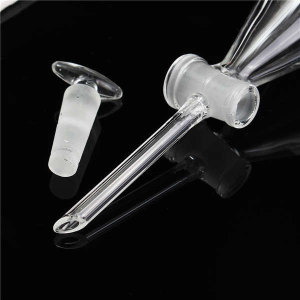 500ml 24/29 Glass Pyriform Separatory Funnel PTFE Stopcock Glass Stopper Tube