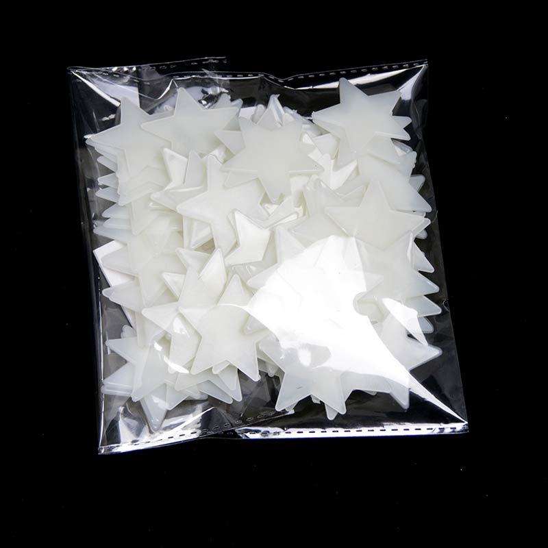 100Pcs Glow In The Dark Stars Sticker Beautiful 3D DIY Home Decal Art Luminous Wall Stickers