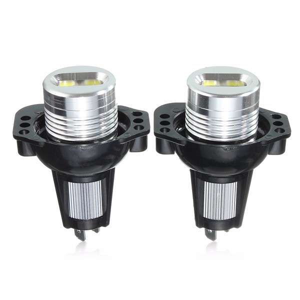 Pair White Angel Eyes LED Halo Ring Maker 6W Light Bulb For BMW E90 E91