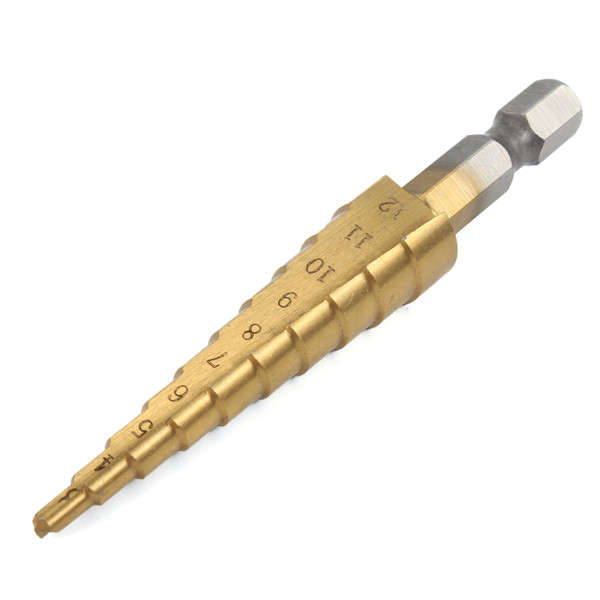 Doersupp 3Pcs 3-12m/4-12mm/4-20mm Step Drill Bits Titanium Coated Step Drill Bits Set