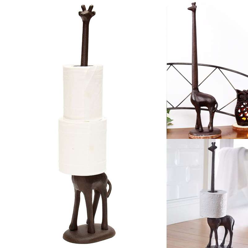 Metal Standing Metal Giraffe Toilet Paper Tissue Dispenser Storage Holder Toilet Paper Tissue