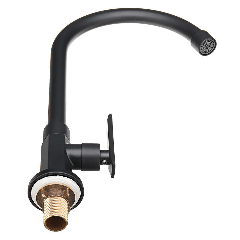 Holmark Black Chrome Modern Kitchen Basin Faucet Solid Brass Spout Swivel Sink Mixer Tap