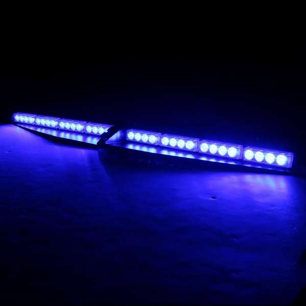 16 LED 24W Blue Emergency Traffic Advisor Vehicle Strobe LED Car Lights Bar