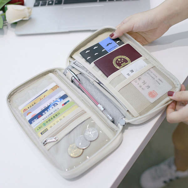Large Capacity Men Women Travel Passport Holder Organizer Cover ID Card Bag Passport Wallet