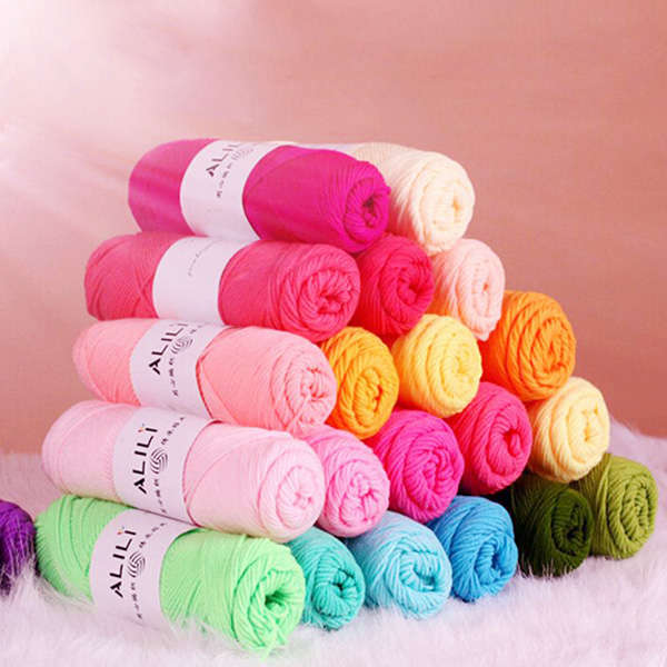 100g 23 Colors Long Stalped Cotton Soft Knitting Wool Yarn 8 Plied Yarn Scarf Hat Swater Yarn Ball