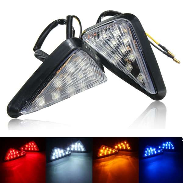 Motorcycle Clear Lens Turn Signal LED Light Indicator Lamp For Kawasaki Ninja Honda CBR Suzuki GSXR