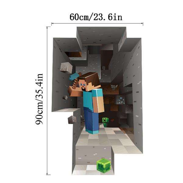 MineCraft Game 3D Dwarf Mining DIY Home Decal Decor Wall Mural Decoration Sticker
