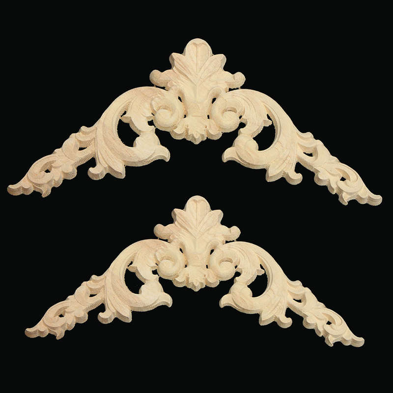 Wood Applique Wooden Atures Oak Woodcarving Decal Furniture Decor 15cm/20cm
