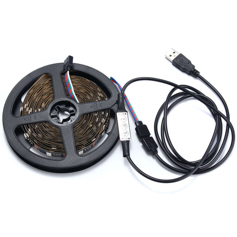 1/2/3M USB Non-Waterproof SMD5050 RGB LED Ribbon Strip Light Kit Computer TV Background Lamp DC5V