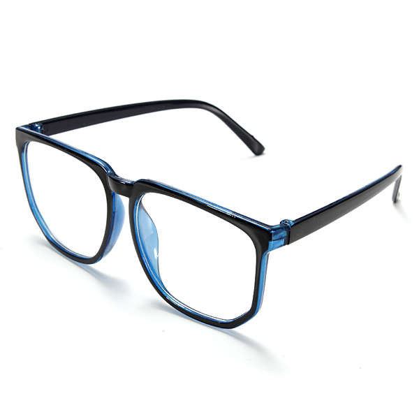Unisex Retro Plastic Big Black-rimmed Clear Lens Plain Glasses