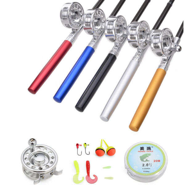 Mini Pen Fly Fishing Rod Portable Pocket Aluminum Alloy Fishing Rod