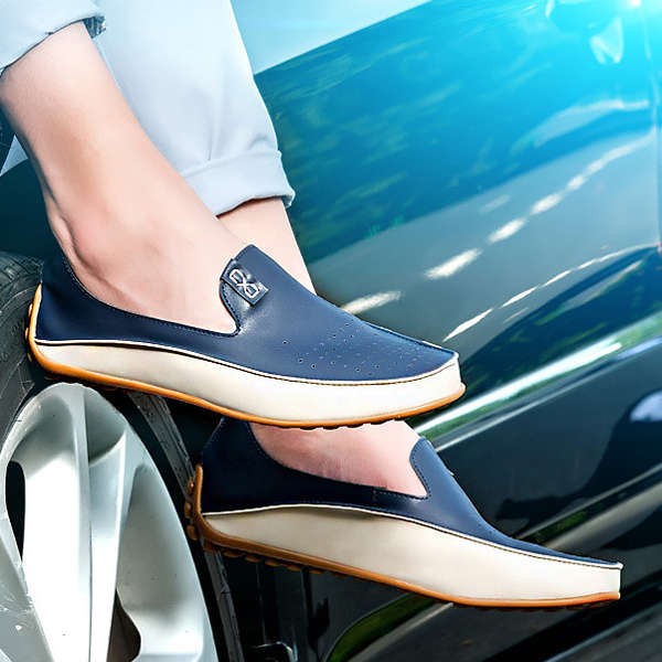 US Size 6.5-11.5 Men Shoes Outdoor Casual Round Toe Slip On Breathable Flats - Beige 8.5