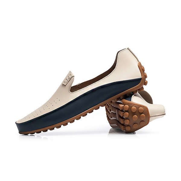 US Size 6.5-11.5 Men Shoes Outdoor Casual Round Toe Slip On Breathable Flats - Beige 8.5