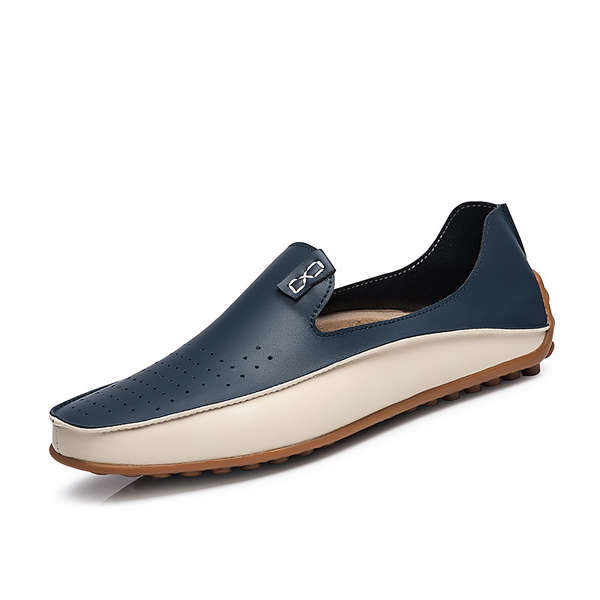 US Size 6.5-11.5 Men Shoes Outdoor Casual Round Toe Slip On Breathable Flats - Beige 8.5