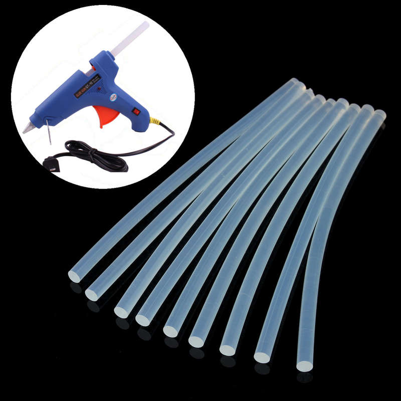 10pcs 7mm x 200mm EVA Clear Hot Melt Glue Sticks Adhesive Sticks For Glue Gun