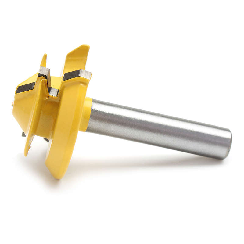 45 Degree Lock Mitre Glue Joint Router Bit Woodwork Cutter 8mm Shank 2-2/25" Len