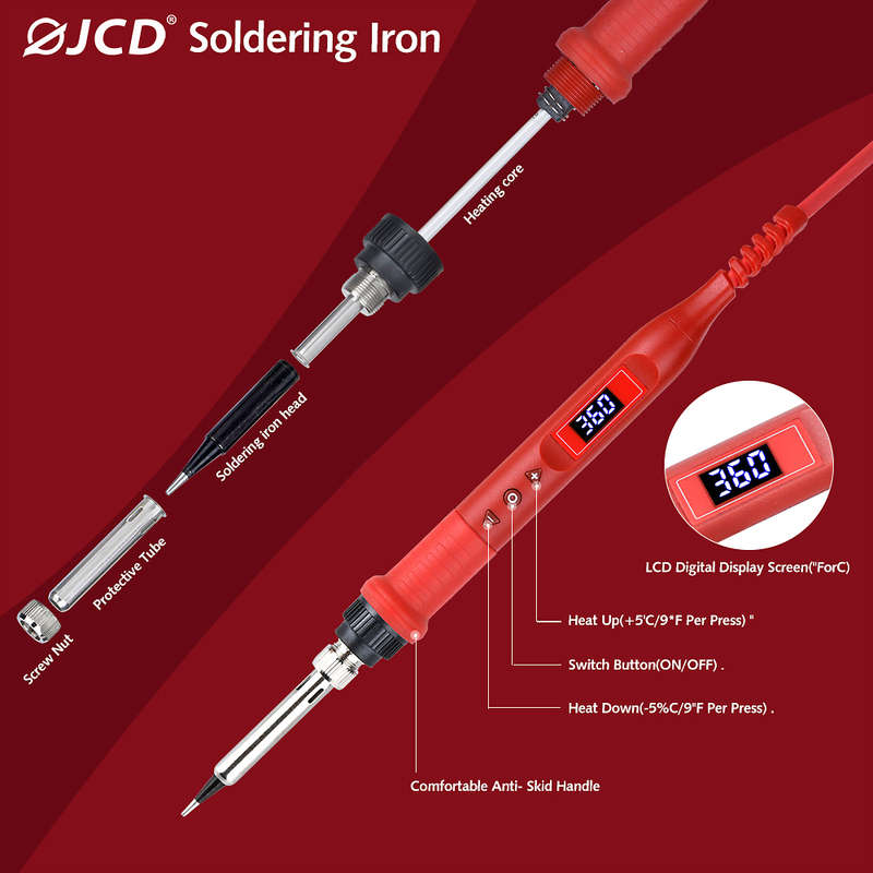 JCD 908U Electric Soldering Iron Tool Kits 100W 220V/110V LCD Lighting Soldeing Station Adjustable T