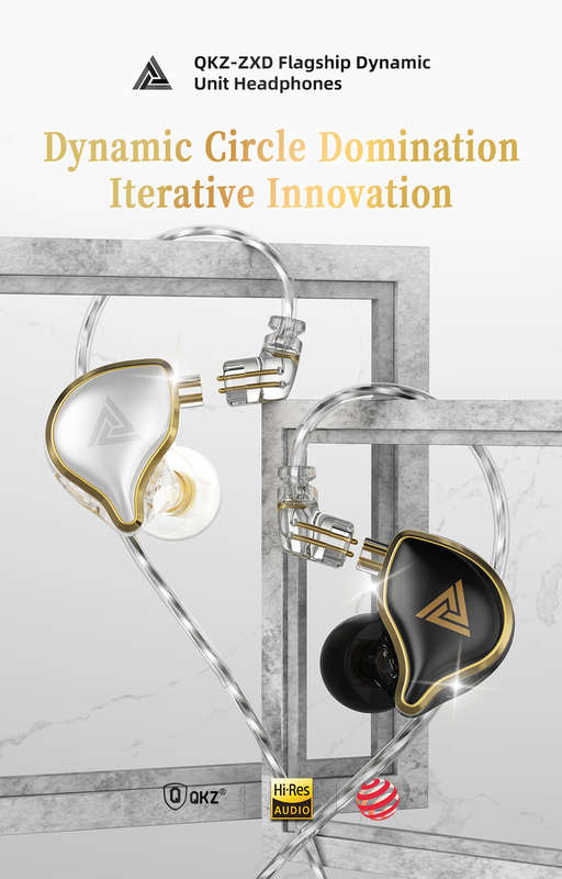 QKZ ZXD Dynamic In-Ear Earphones Monitor Metal Wired Earphone Noise Cancelling Sport Music Headphones with Detachable Cable