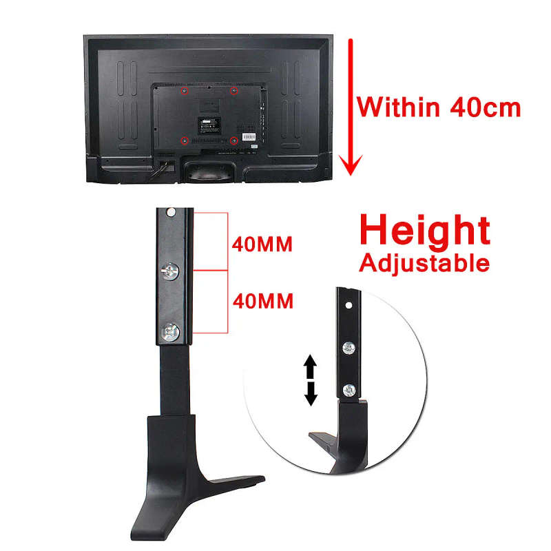 Universal TV Support Stand 32-55inch Base Plasma LCD Flat Screen Table Top Pedestal Mount 