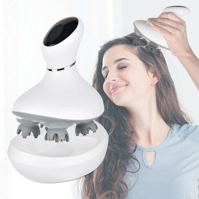 3D Waterproof Electric Head Massager Wireless Vibration Scalp Massage Prevent Hair Loss Body Migrain