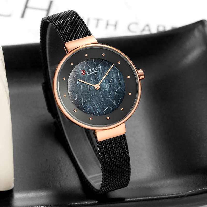 New CURREN 9032 Unique Dial Design Elegant Women Wrist Watch Business Female Qua