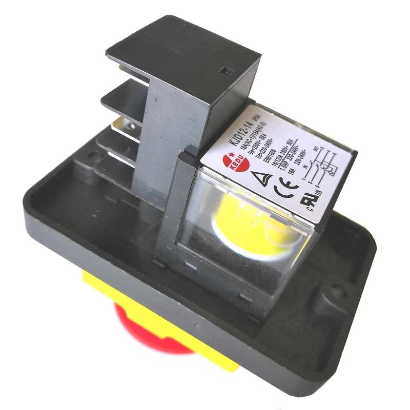 KEDU KJD12-14 230V 6Pins Start Stop No Volt Release Push Button Switch for Woodshop and Metalwork Ma