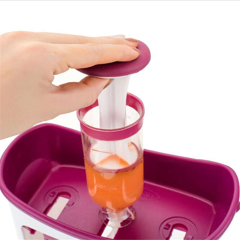 New Fresh Squeezer Station Baby Weaning Food Puree Reusable Pouches Maker