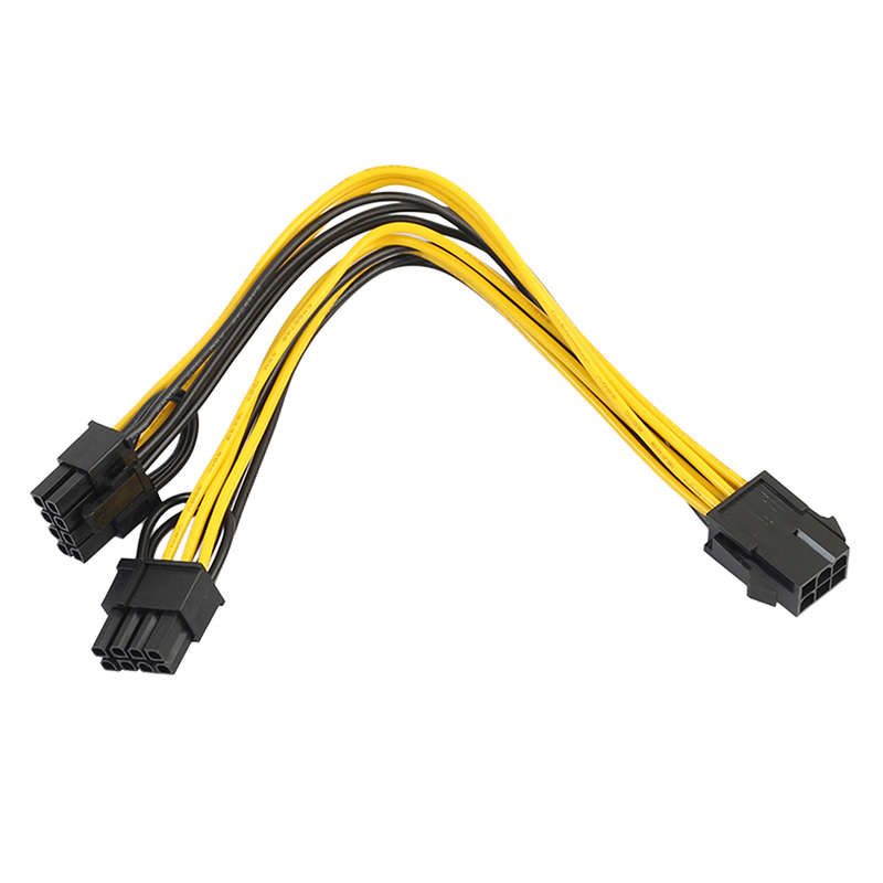 Rexlis 6Pin Female To Dual 8Pin(6+2) Male Power Adapter Cable 20Cm Graphics Card Splitter Cable Pci-