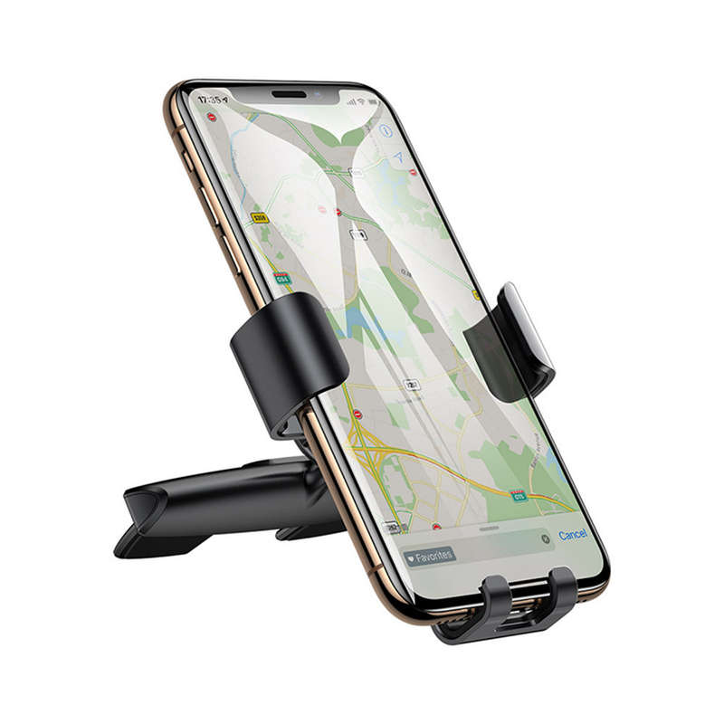 Baseus Metal Gravity Linkage Auto Lock CD Slot Car Mount Holder Stand for Xiaomi Mobil (Color Black)