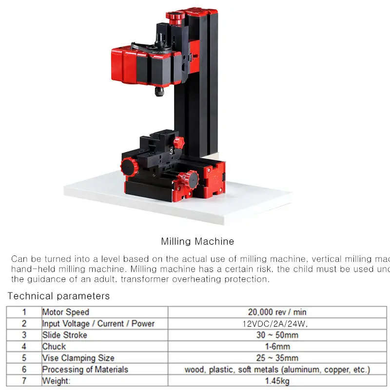 Raitool 8 In 1 Mini Multipurpose Machine DIY Woodwork Model Making Tool Lathe Milling MachineKit