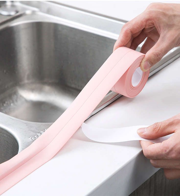 (Color. White)3.8CM X 3.2M PVC Kitchen Bathroom Sink Waterproof Sealing Tape Anti-mildew Strong ...