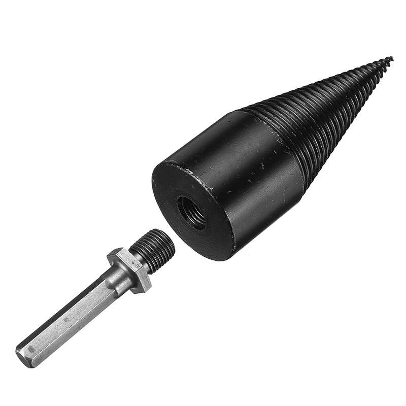 1Pc 42mm HSS Round/Square/Hexagonal Shank Firewood Drill Bit Splitter Wood Split Cone Drill Bit For