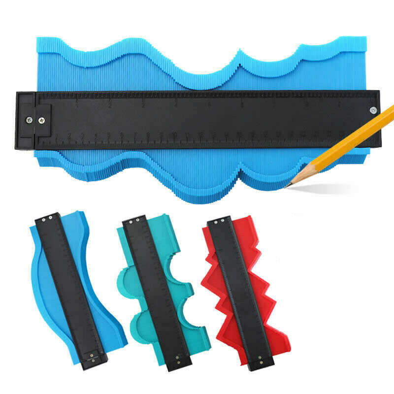 10'' Shape Contour Duplicator Profile Gauge Tiling Laminate Tiles Shaping Tool (Color Red)