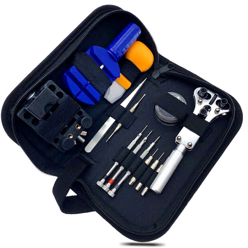 30Pcs Professional Watch Strap Remover Watch Repair Tools Kit with Black Carrying Case
