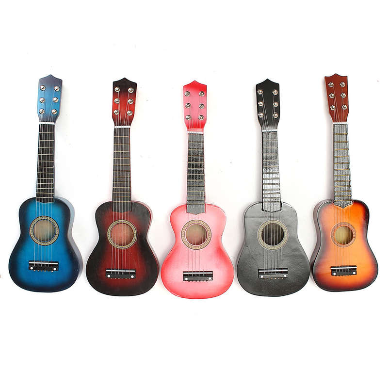 21'' Beginners Basswood Acoustic Guitar 6 String Practice Music Instruments (Color Black)