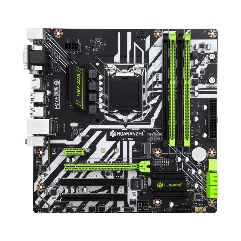 HUANANZHI H97-ZD3 Motherboard LGA 1150 M-ATX SATA3 USB3.0 NVME NGFF M.2 SSD Sup