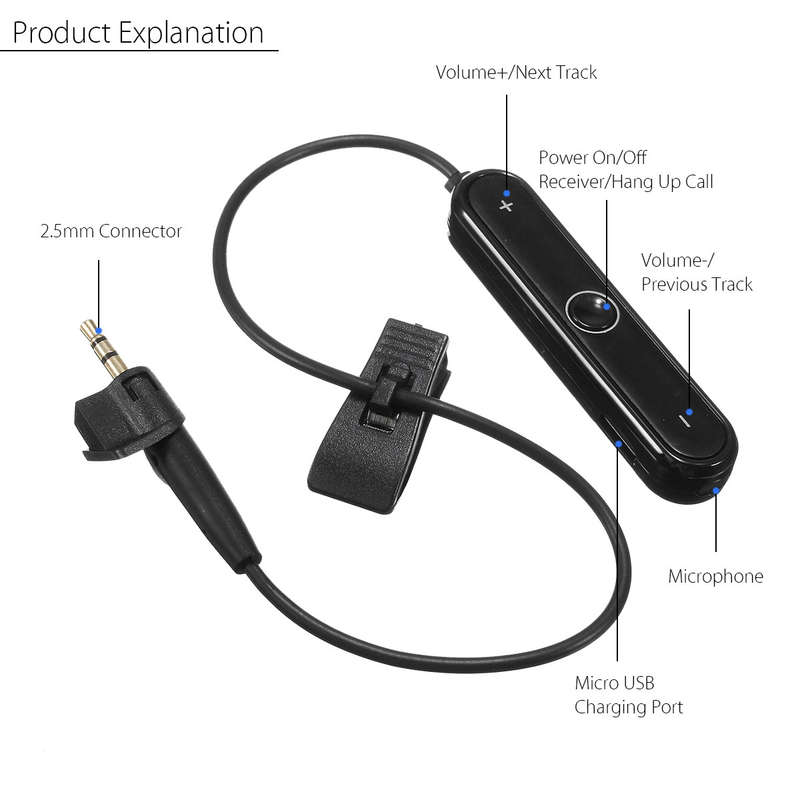 Wired Control Wireless Bluetooth Cable Converter Receiver For Bose AE2 AE2i AE2w