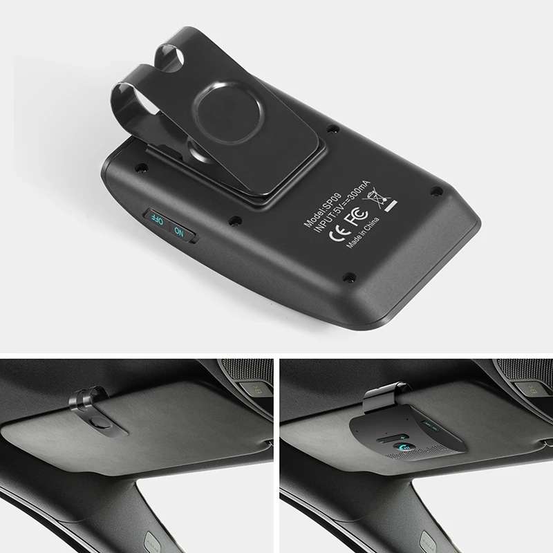 Bakeey SP09 Wireless Car bluetooth V4.2 Handsfree Car Kit Wireless bluetooth Speaker Phone Sun Visor