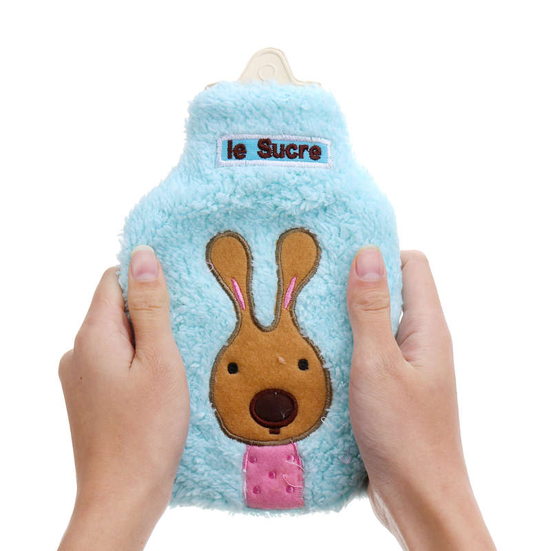 New 21x14cm Portable Hot Water Bottle Bag Creative Cute Cartoon Rabbit Hand Warm