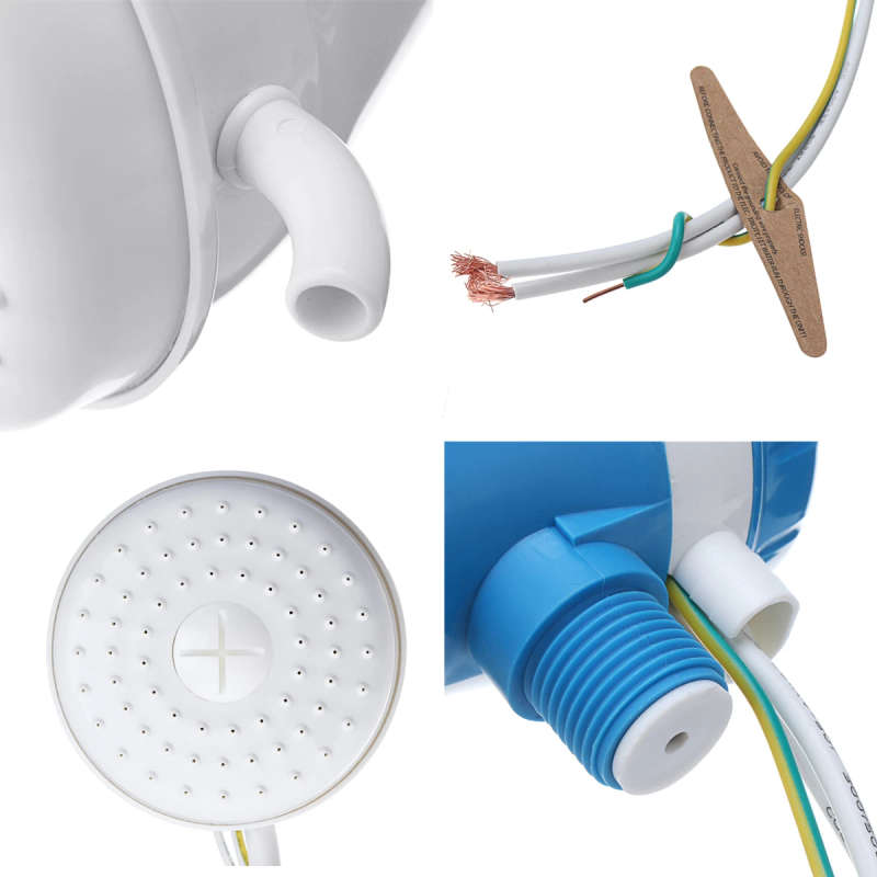 110V/220V Electric Shower Head Instant Water Heater With Hose Bracket 5400W