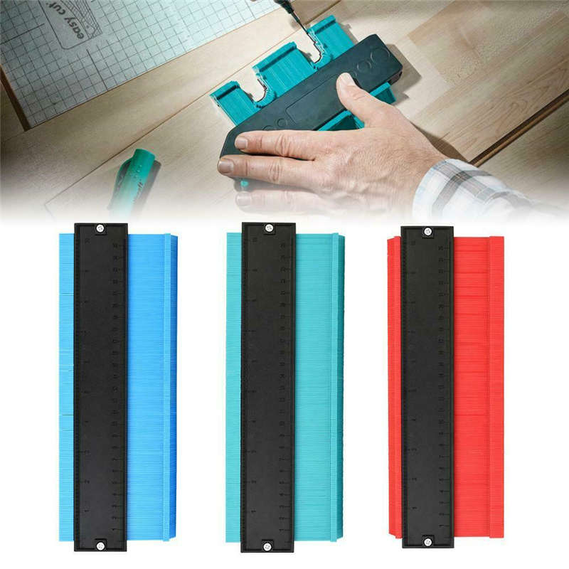 10'' Shape Contour Duplicator Profile Gauge Tiling Laminate Tiles Shaping Tool (Color Red)