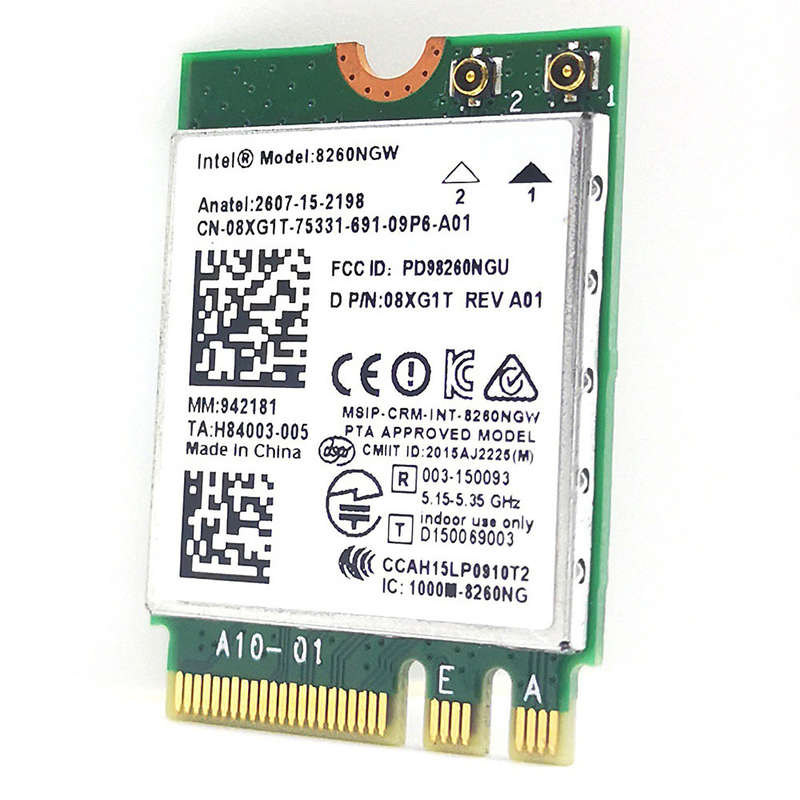 Intel 8260NGW 8260AC NGFF M2 Wireless Network Card 1200Mbps Dual Band 5G bluetooth 4.2 Internal Adap