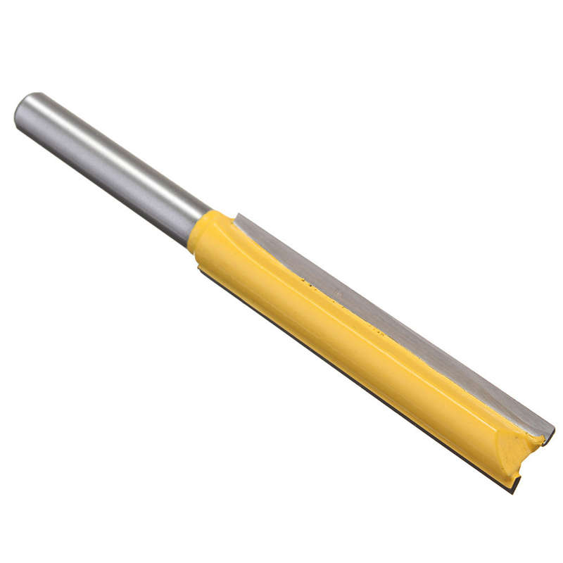 Drillpro 1/4 Inch Shank Extra Long Straight Router Bit Trimming Blade