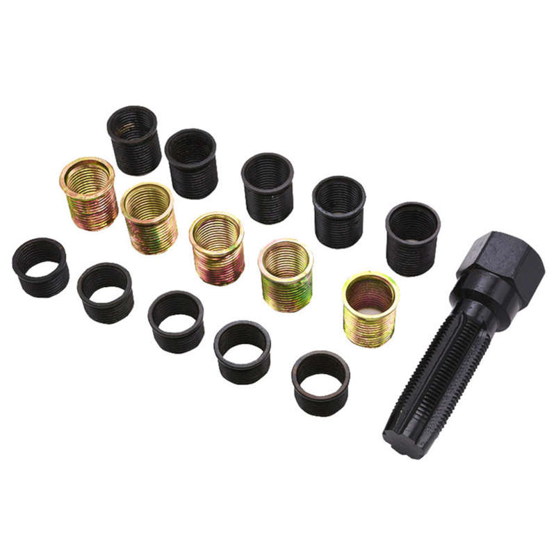 16Pcs Vehicle Spark Plug Tap Automobiles Steel Maintance Auto Thread Repair Kit