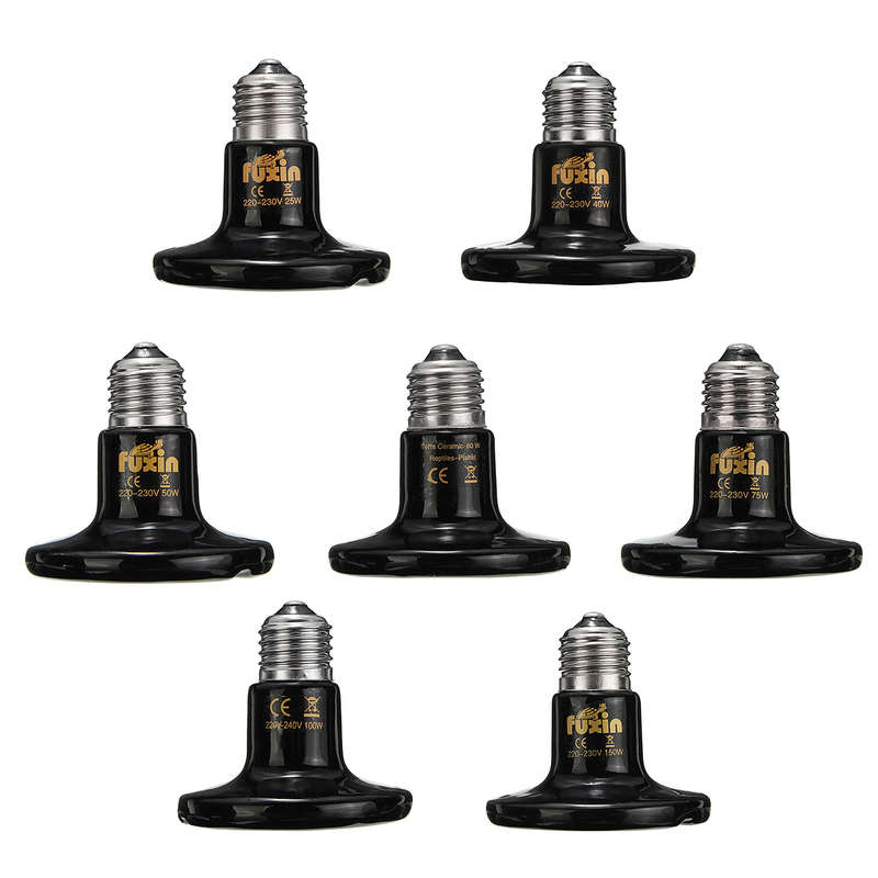 New E27 25/40/50/60/75/100/150W Ceramic Infrared Light Heat Emitter Lamp Reptile