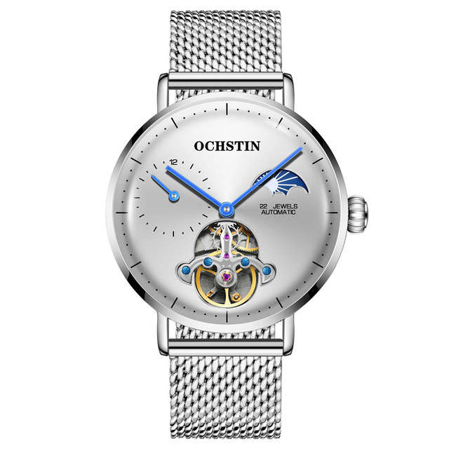 New OCHSTIN GA6121 Moon Phase Full Steel Automatic Mechanical Watch Business Sty